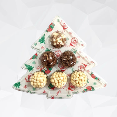 Estuche de caramelos árbol de Navidad transparente/diseño navideño 6 cavidades (5 unidades)